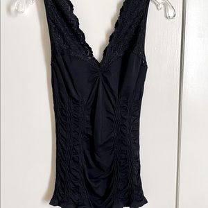 Black Tank with Lace Sleeves